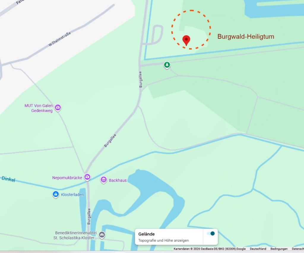 Burgwald-Heiligtum am Standort des Burghotels.
